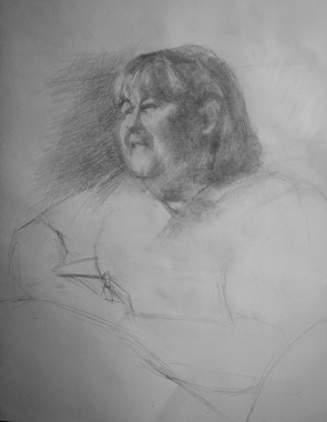 Port Coquitlam Candid sketch, pencil portrait